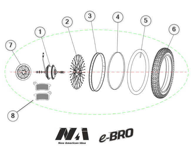 9. NAI kompletne tylne koło e-BRO